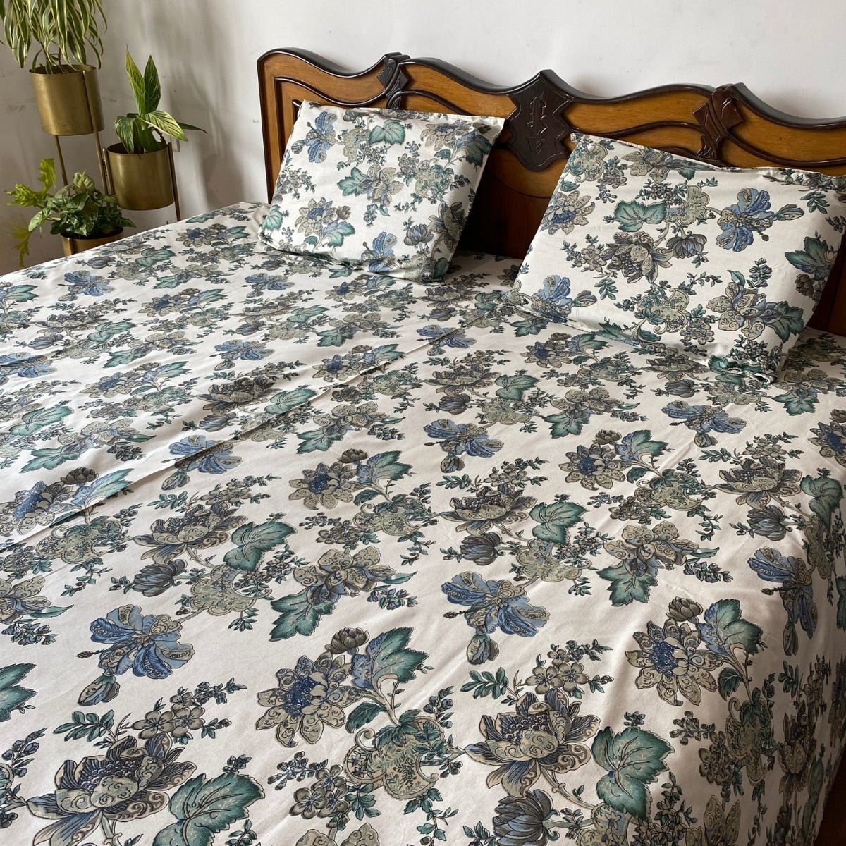 Regalia Bedsheet Set 100% Cotton, King Size, 100" x 108" - Coral Slub -